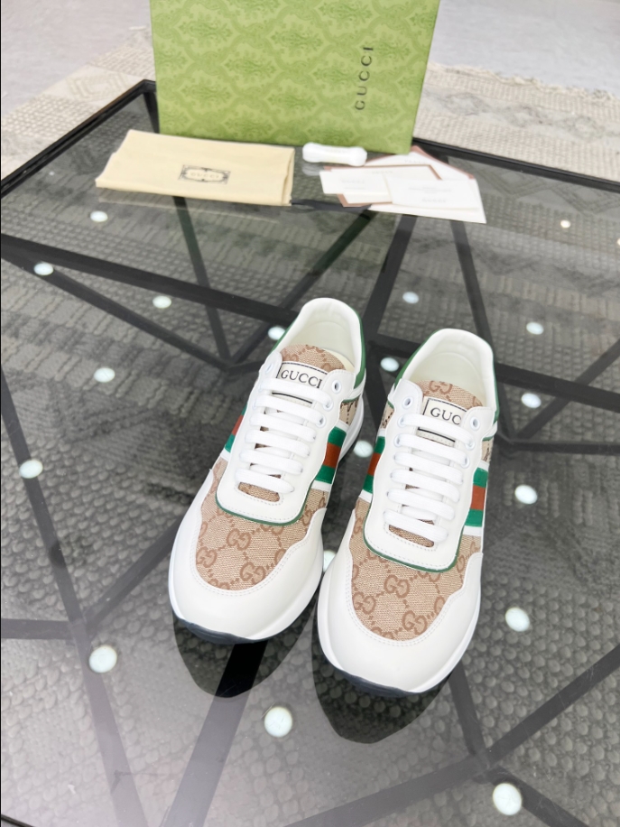 Gucci White Beige Green Sneaker – GCC161