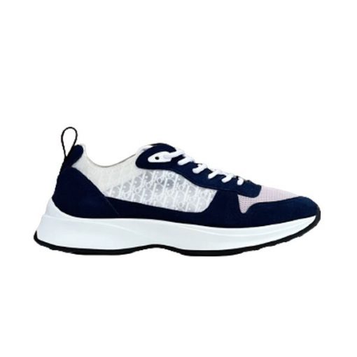 DIOR B25 RUNNER NAVY OBLIQUE SUEDE SNEAKER – DO063
