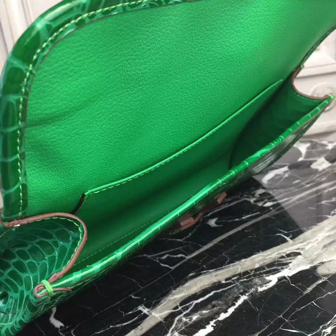 Hermes Jige Elan 29 Clutch In Bambou Crocodile Leather – HW108