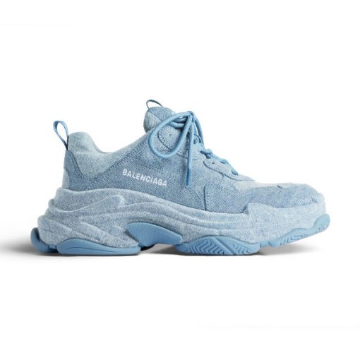 BALENCIAGA TRIPLE S SNEAKER DENIM IN BLUE – BLA078