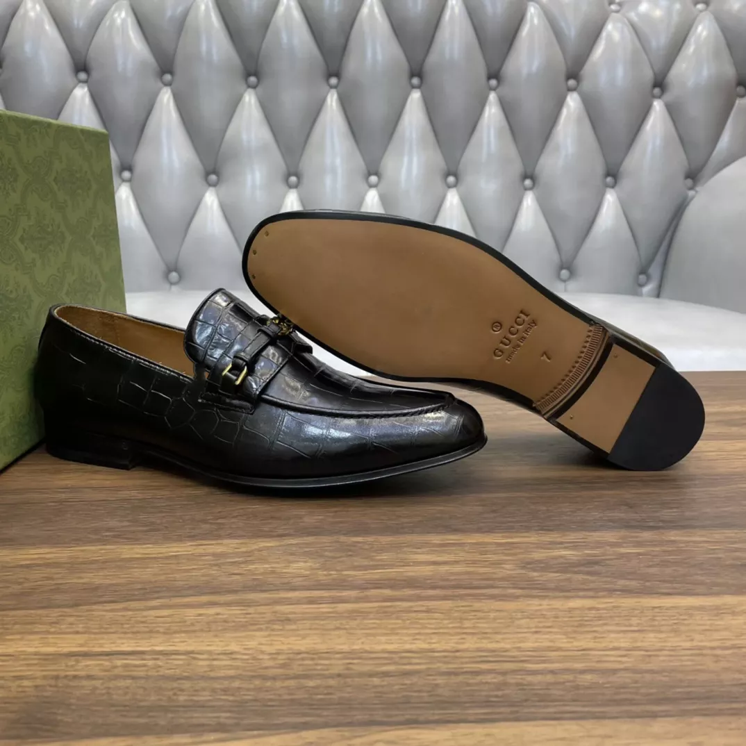 MEN’S LOAFERS WITH INTERLOCKING G BLACK – GL115