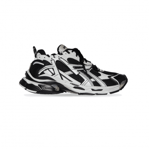 BALENCIAGA RUNNER SNEAKERS IN BLACK AND WHITE MESH AND NYLON – BLA008