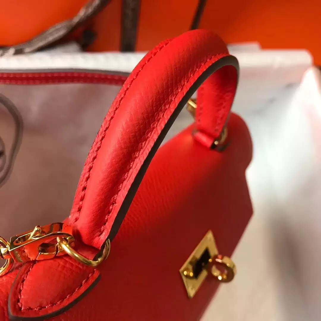 Hermes Kelly Mini II Bag In Rouge Casaque Epsom Leather GHW – HW124