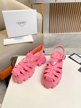 PRADA FOAM SANDALS IN PINK RUBBER – PSD005