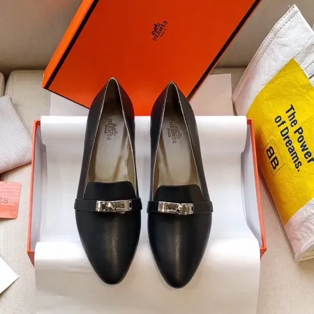 Hermes Pegase Ballerina Flats In Black Calfskin – HM078