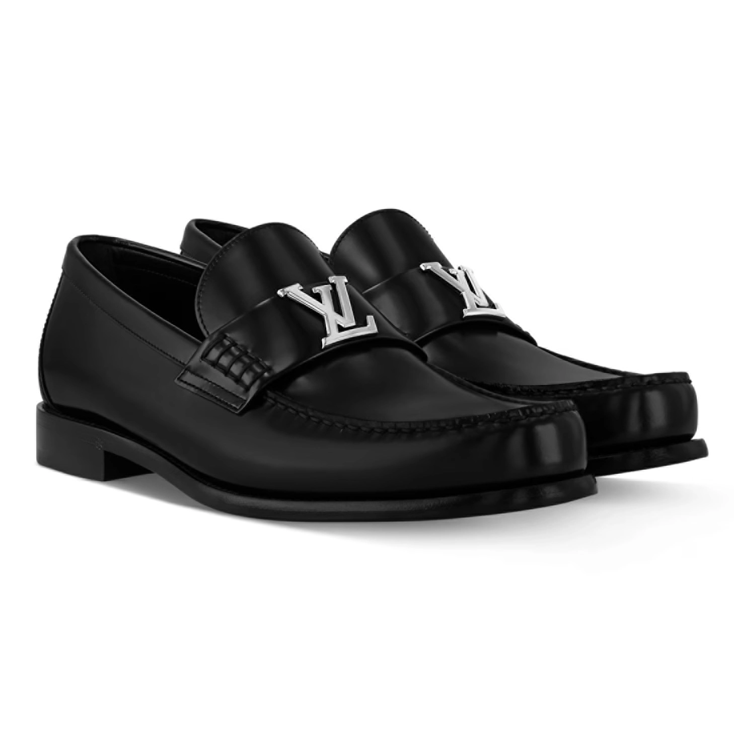 MAJOR LOAFERS BLACK GLAZED CALF LEATHER – VL037