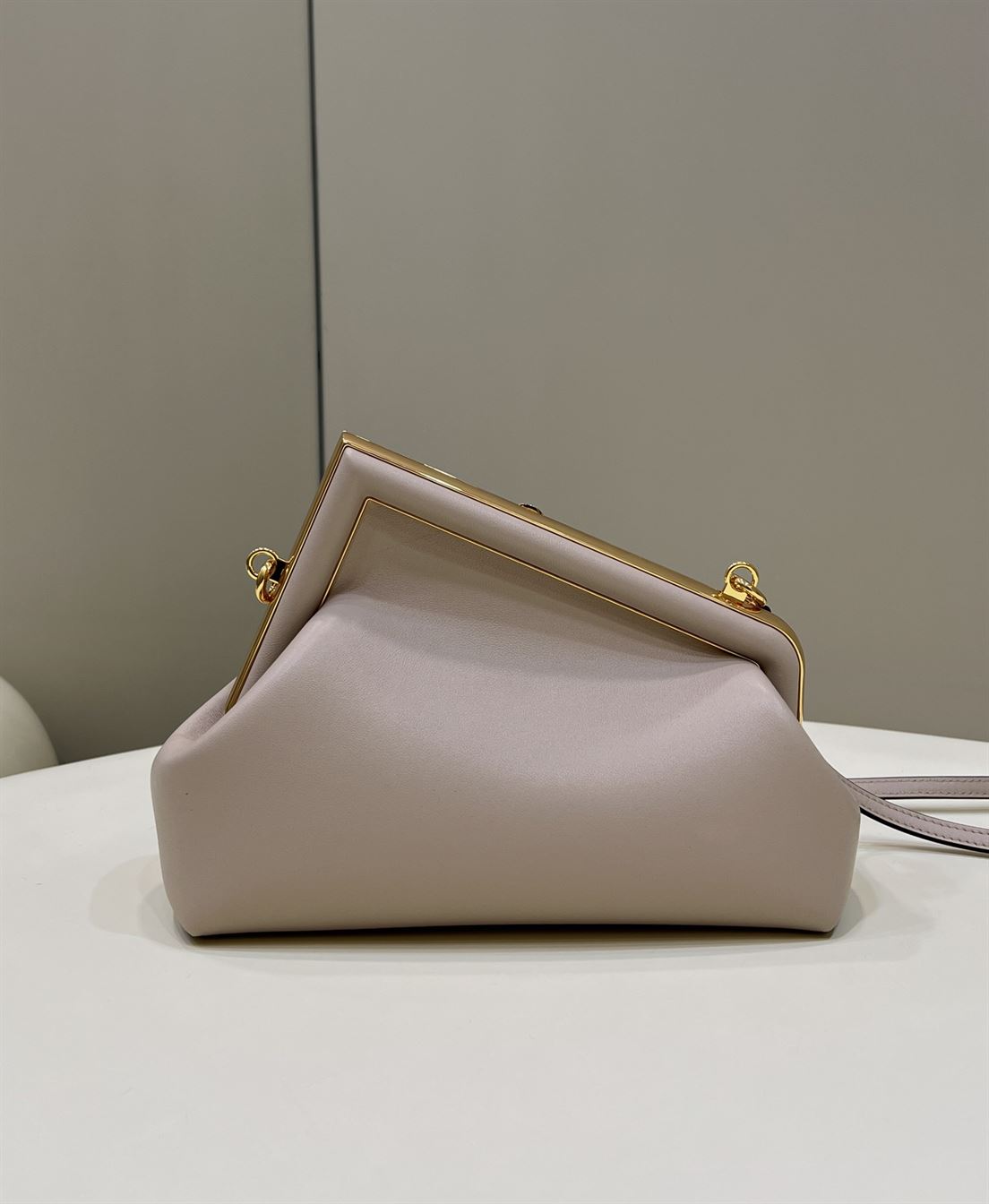 FENDI FIRST SMALL DOVE GREY LEATHER BAG – F050