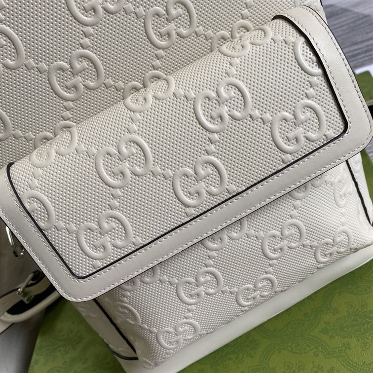 GUCCI LOGO EMBOSSED PERFORATED LEATHER BACKPACK – BG037