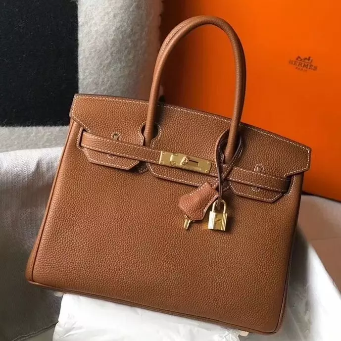 Hermes Birkin 30cm Bag In Gold Clemence Leather GHW – HW031