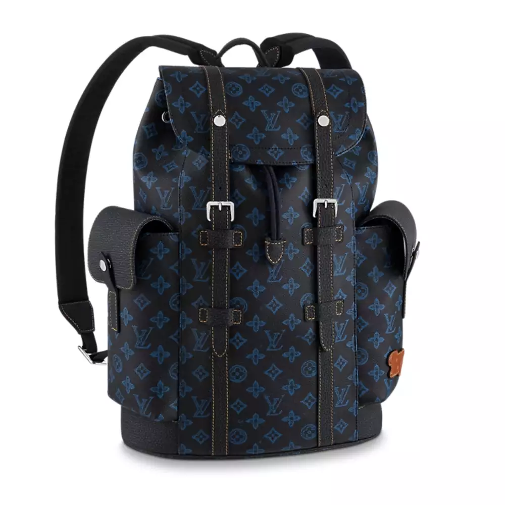 CHRISTOPHER MM MONOGRAM BACKPACK IN BLUE – LW345