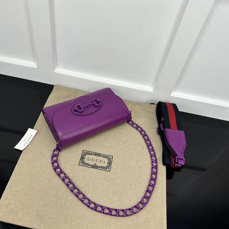 GUCCI HORSEBIT 1955 MINI BAG IN PURPLE LEATHER – GB31
