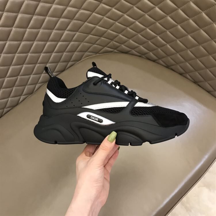 DIOR B22 SNEAKER BLACK TECHNICAL MESH AND SMOOTH CALFSKIN – DO045