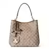 GUCCI GG CANVAS EMBLEM MEDIUM BUCKET BAG BEIGE/BROWN 2025 – BG112