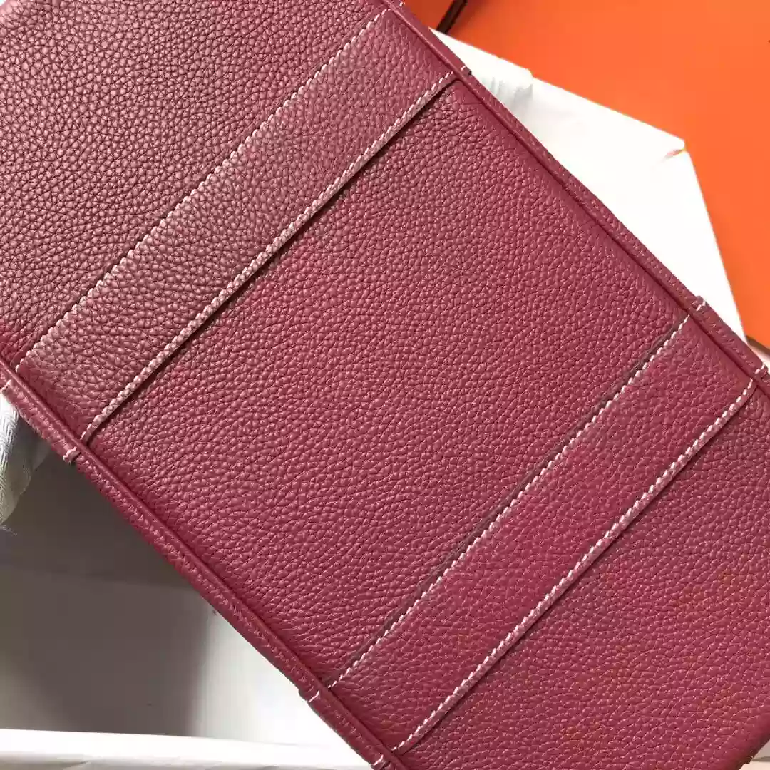 Hermes Garden Party 30 Bag In Bordeaux Taurillon Leather – HW081