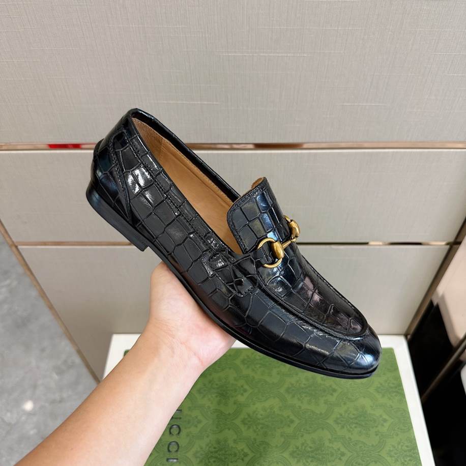 Gucci Jordaan Crocodile Black Loafer – GL084