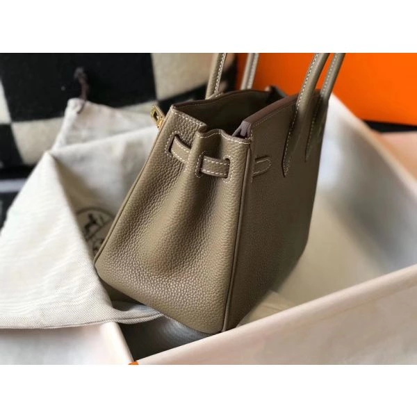 Hermes Birkin 25cm Bag In Taupe Clemence Leather GHW – HW006