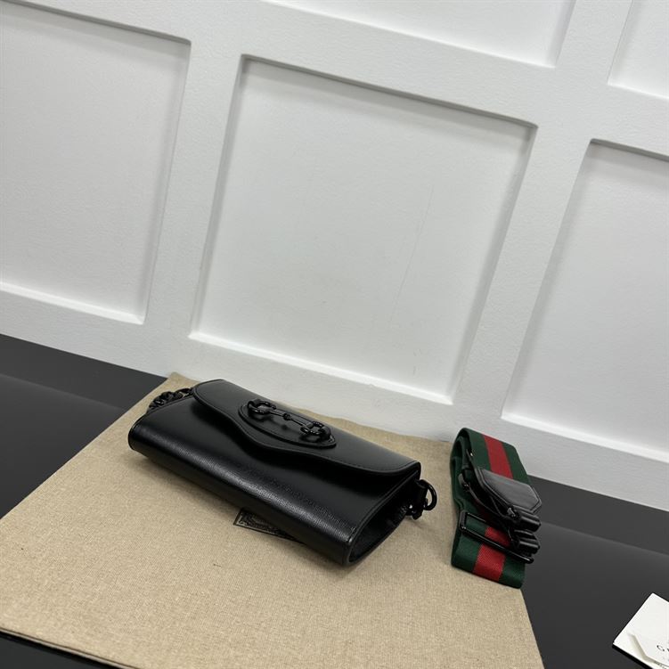 GUCCI HORSEBIT 1955 MINI BAG IN BLACK LEATHER – GB33