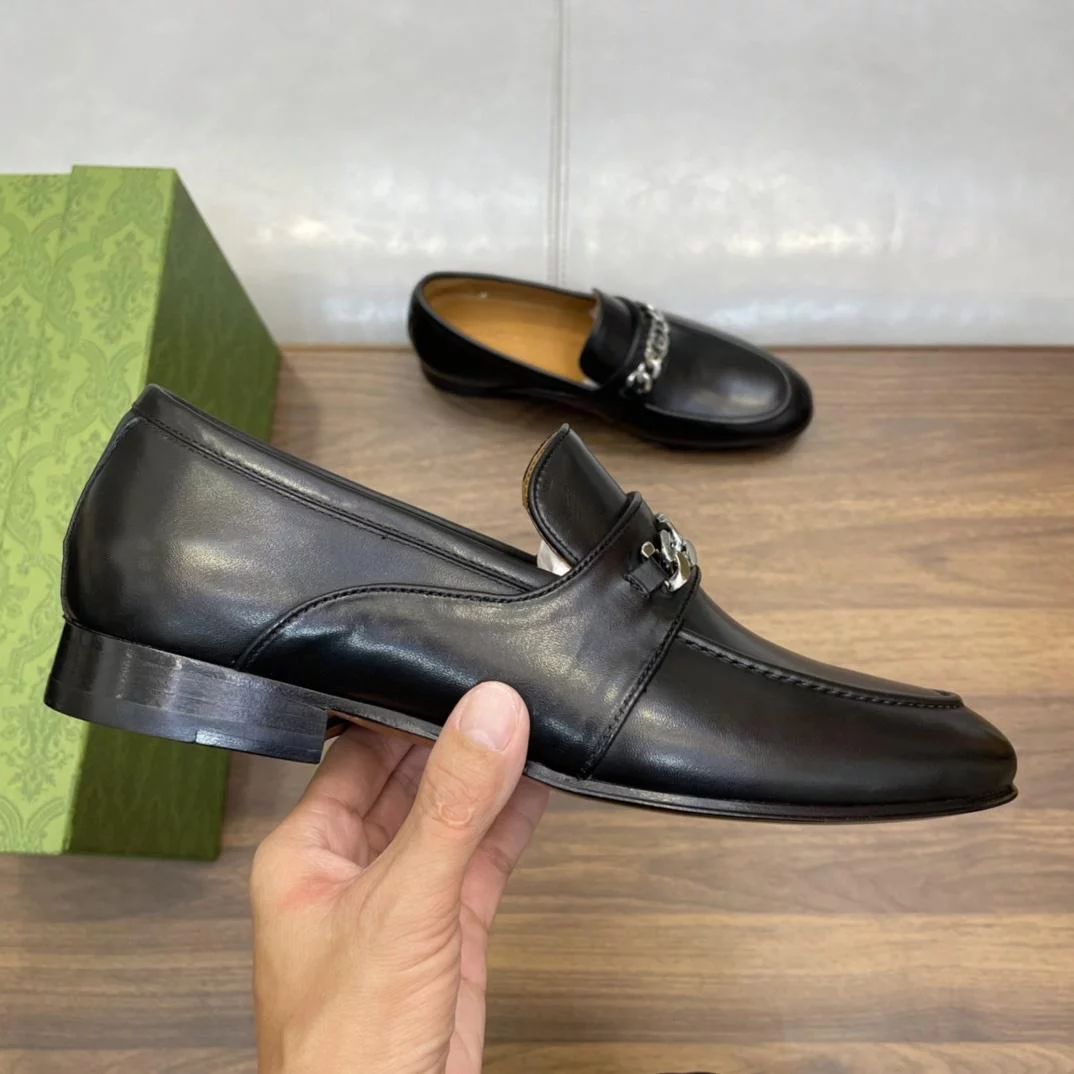 MEN’S LOAFERS WITH INTERLOCKING G BLACK – GL109