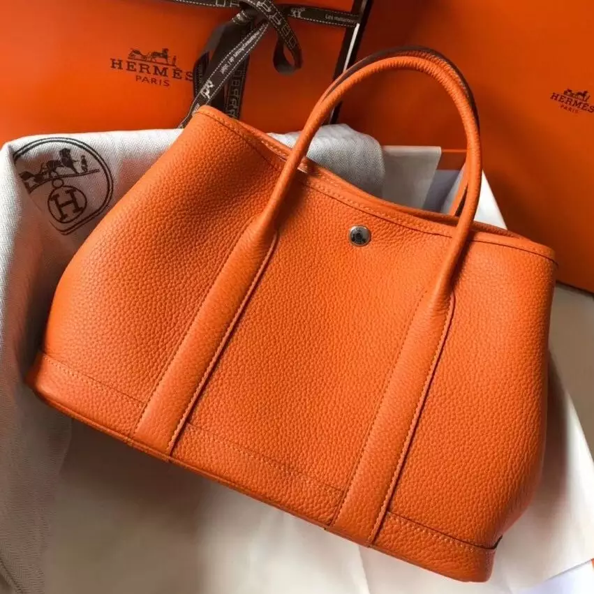 Hermes Garden Party 30 Bag In Orange Taurillon Leather – HW078