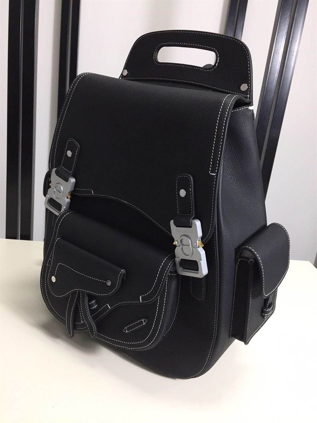 DIOR MAXI GALLOP BACKPACK BLACK GRAINED CALFSKIN – DIO011