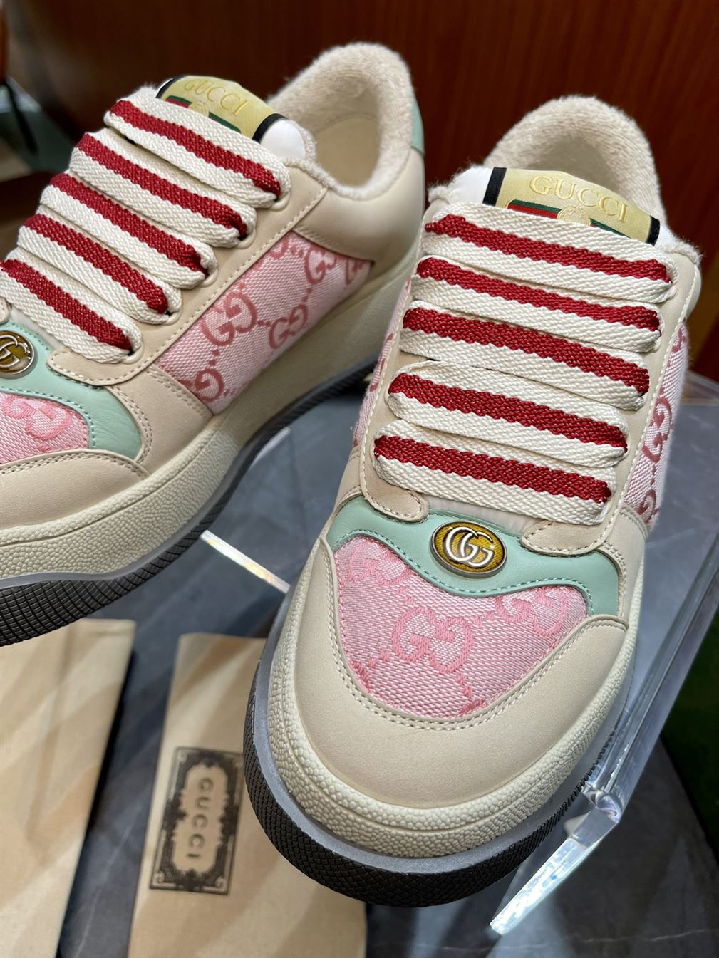 GUCCI SCREENER GG TRAINERS PINK – GCC142