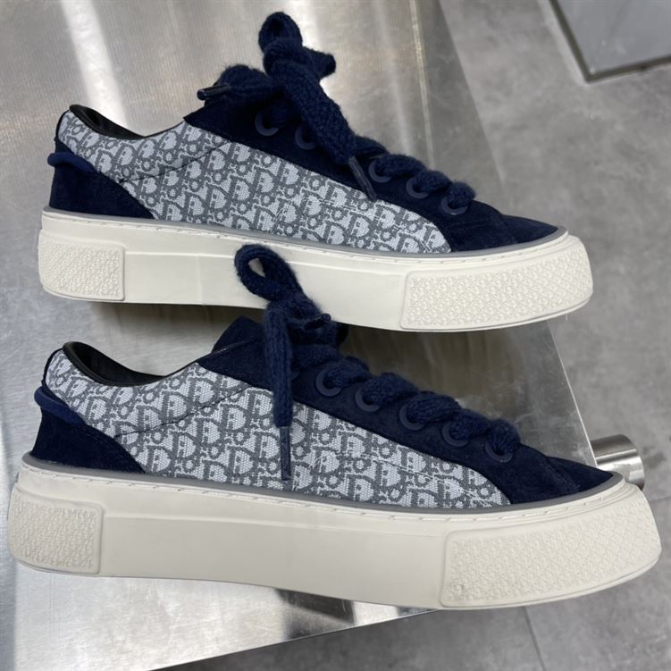 DIOR B33 SNEAKER NAVY BLUE DIOR OBLIQUE JACQUARD – DO128