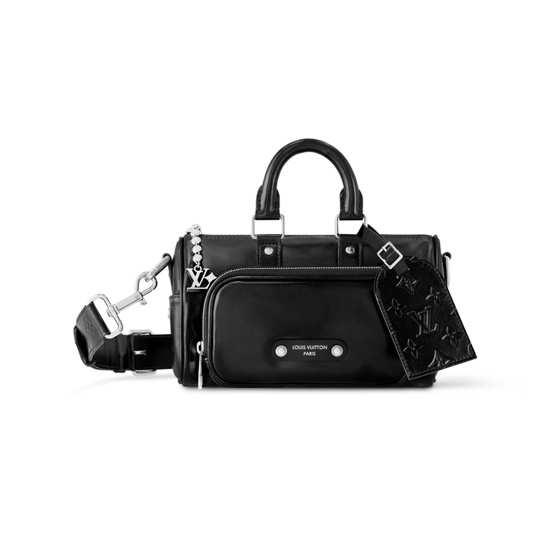 KEEPALL CARGO BANDOULIERE 25 BAG BLACK LEATHER M13988 – LW291