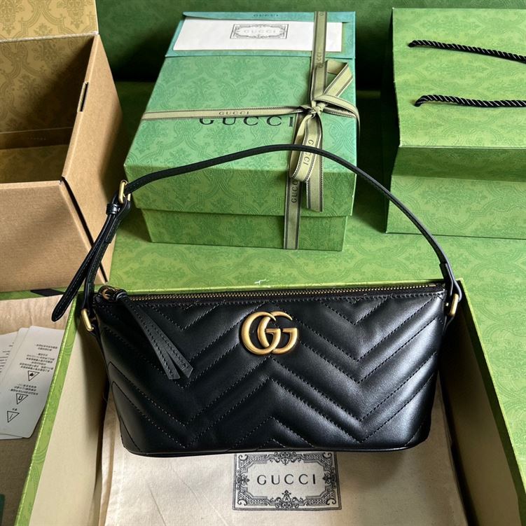GUCCI MARMONT SHOULDER BAG IN BLACK LEATHER – GB13