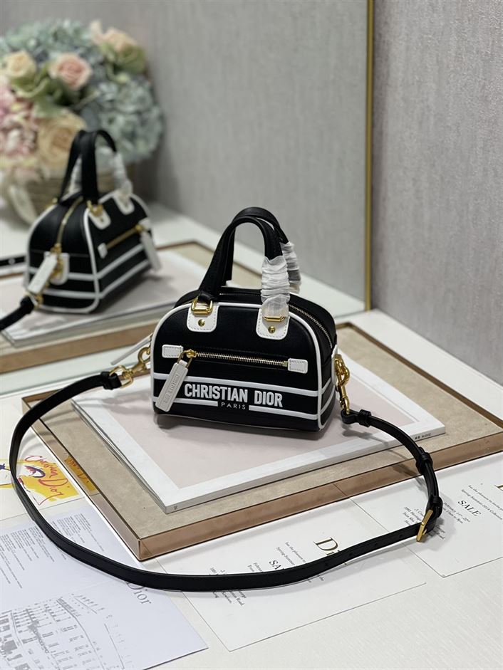 DIOR VIBE ZIP BOWLING MICRO BAG BLACK CALFSKIN – DOB095