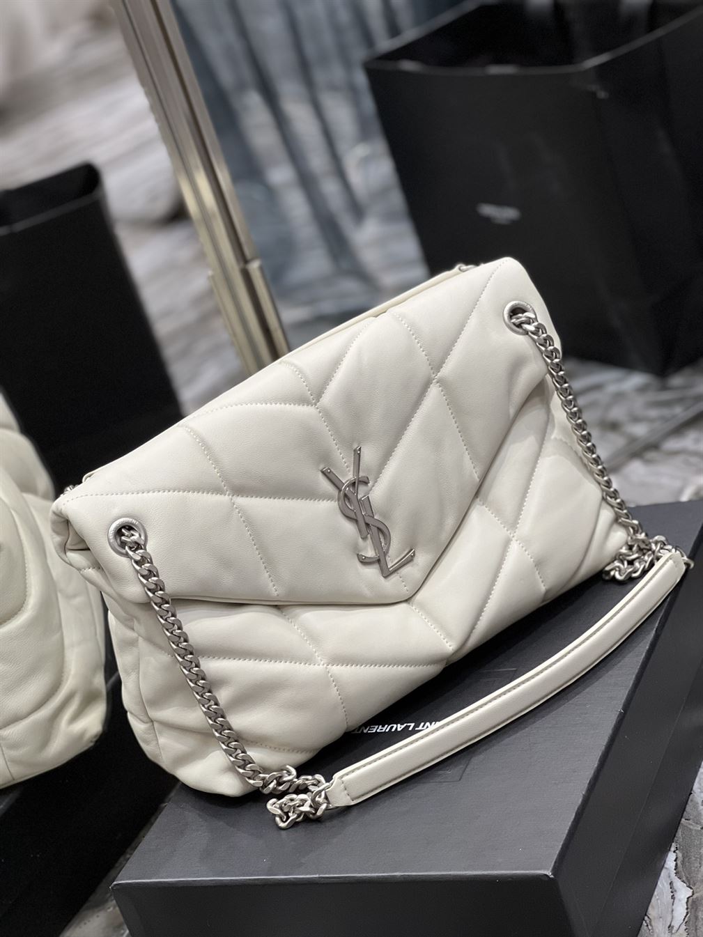 YSL PUFFER TOY WHITE BAG – YB017