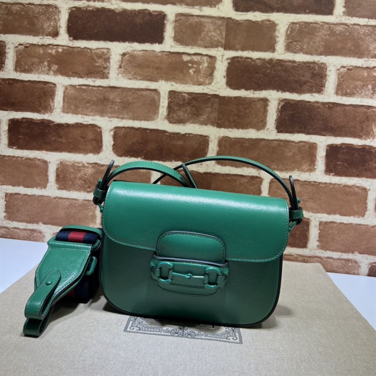 GUCCI HORSEBIT 1955 SMALL SHOULDER BAG GREEN LEATHER – GB25