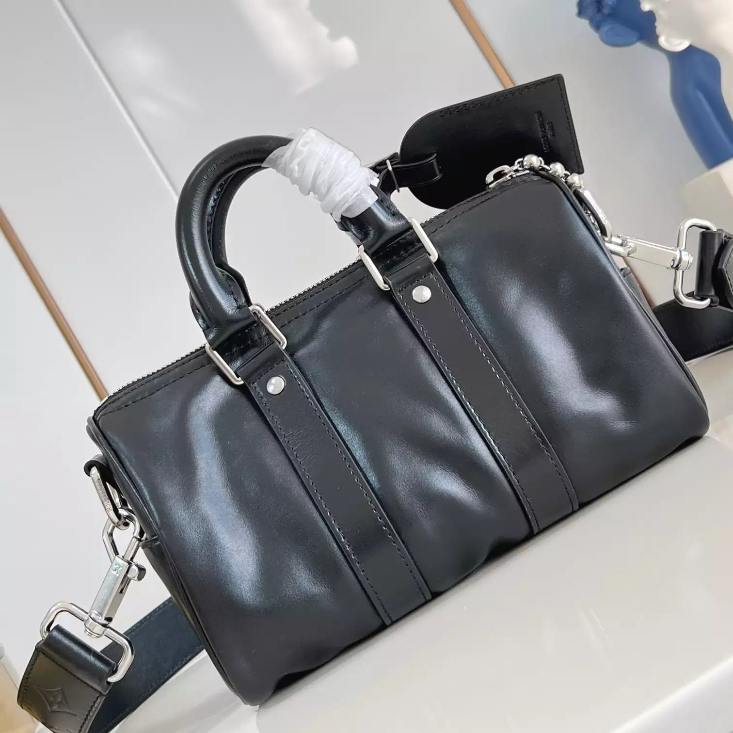 KEEPALL CARGO BANDOULIERE 25 BAG BLACK LEATHER M13988 – LW291