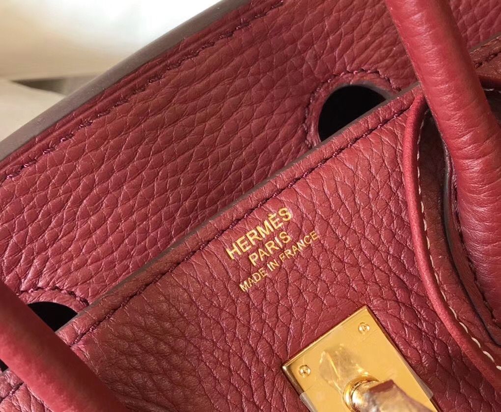 Hermes Birkin 25cm Bag In Bordeaux Clemence Leather GHW – HW013