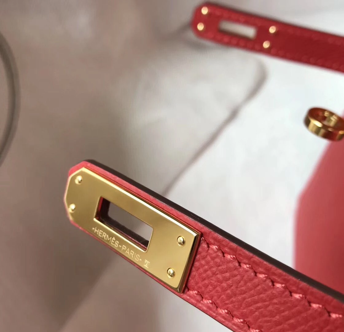 Hermes Kelly Mini II Bag In Rouge Vif Epsom Leather GHW – HW119