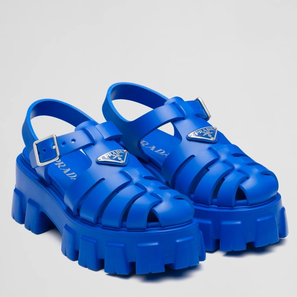 PRADA FOAM SANDALS IN BLUE RUBBER – PSD004