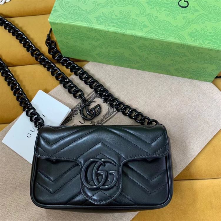 GUCCI GG MARMONT BELT BAG IN BLACK LEATHER – GB65