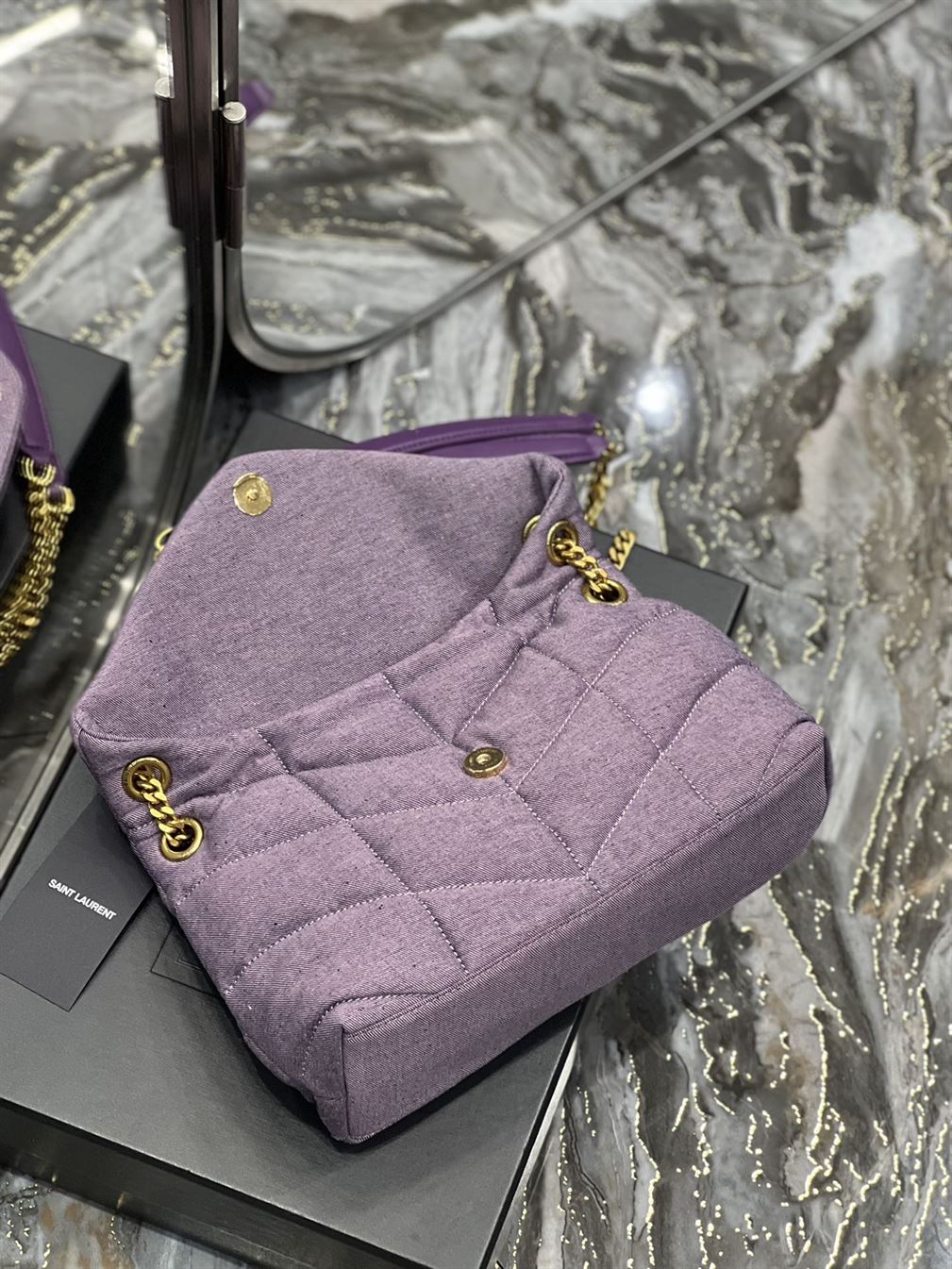 YSL SMALL PUFFER PURPLE BAG – YB057