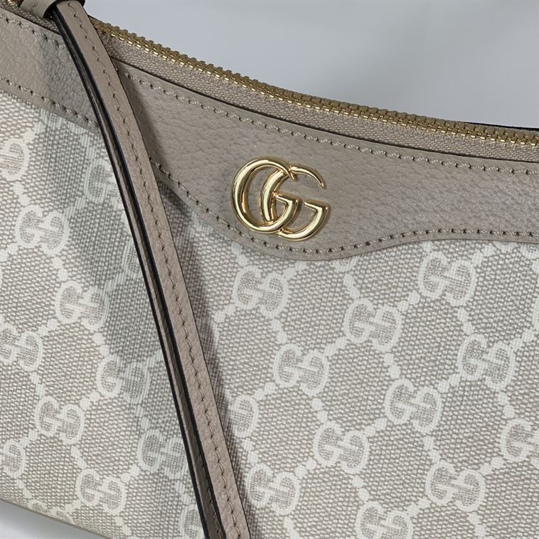 GUCCI OPHIDIA SMALL HANDBAG BEIGE AND WHITE GG SUPREME CANVAS – GB71