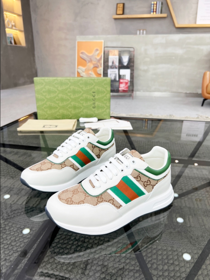 Gucci White Beige Green Sneaker – GCC161