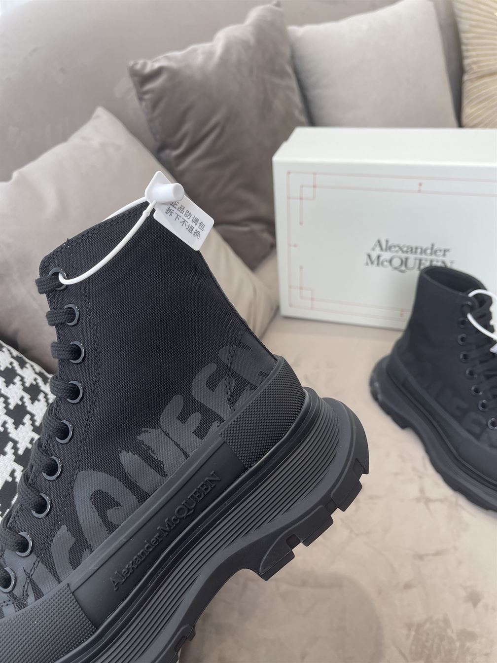 ALEXANDER MCQUEEN GRAFFITI TREAD SLICK HIGH-TOP SNEAKERS – ALD034