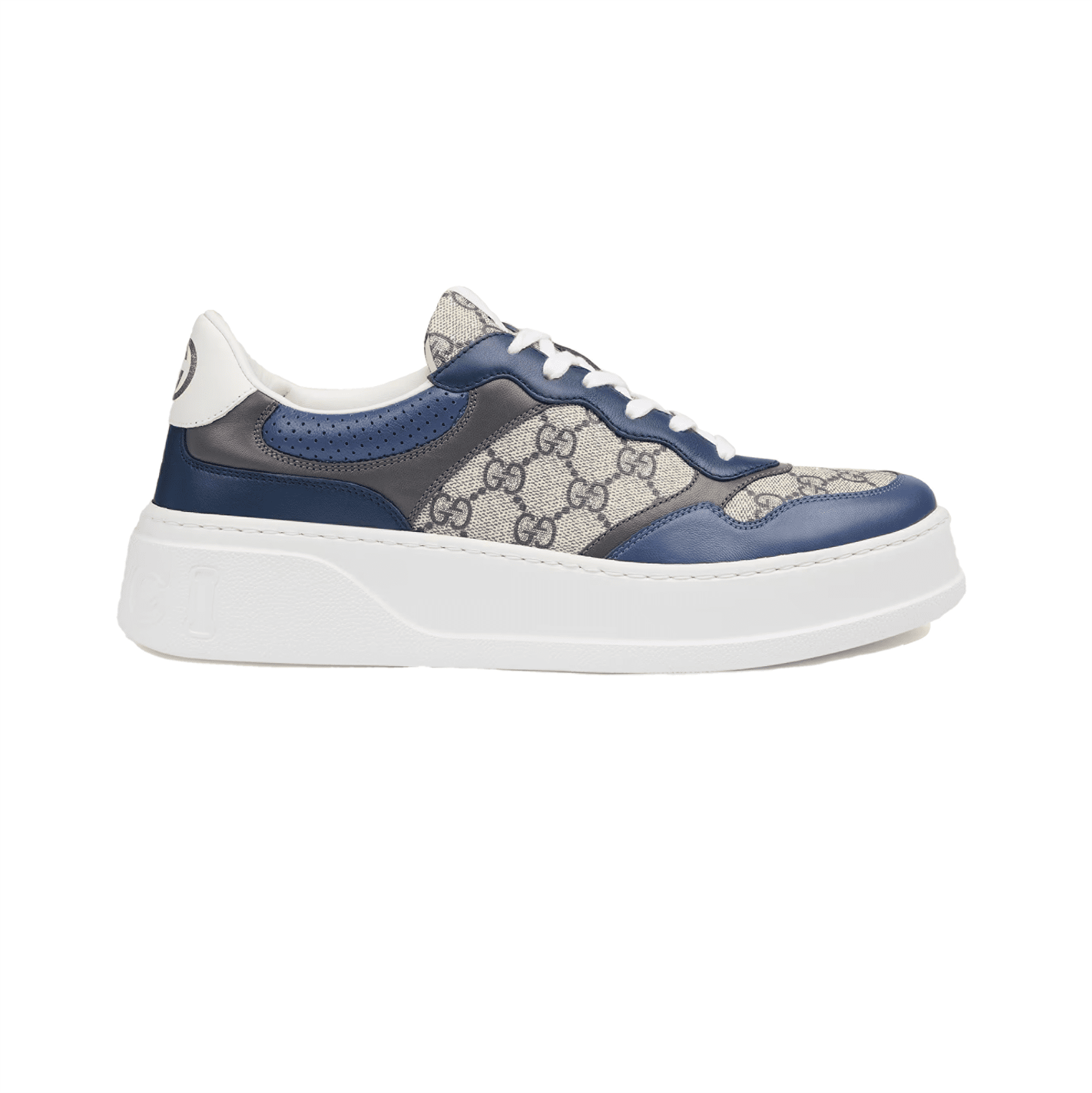 GUCCI MEN’S GG SNEAKERS BEIGE AND BLUE SUPREME – GCC003