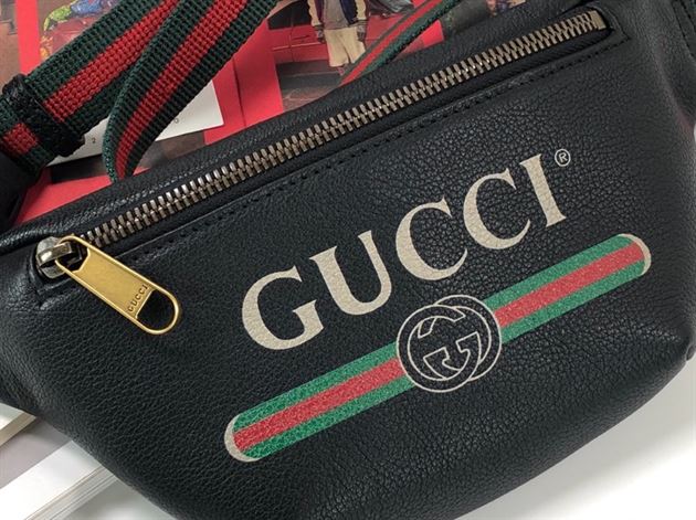 GUCCI LOGO-PRINT LEATHER BELT BAG – BG009