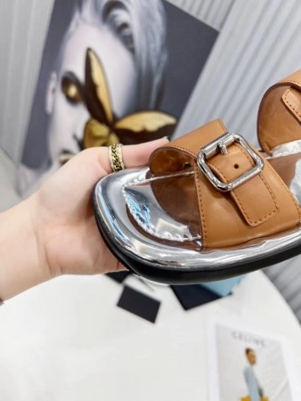 PRADA DOUBLE-STRAP SANDALS IN BROWN LEATHER – PSD041