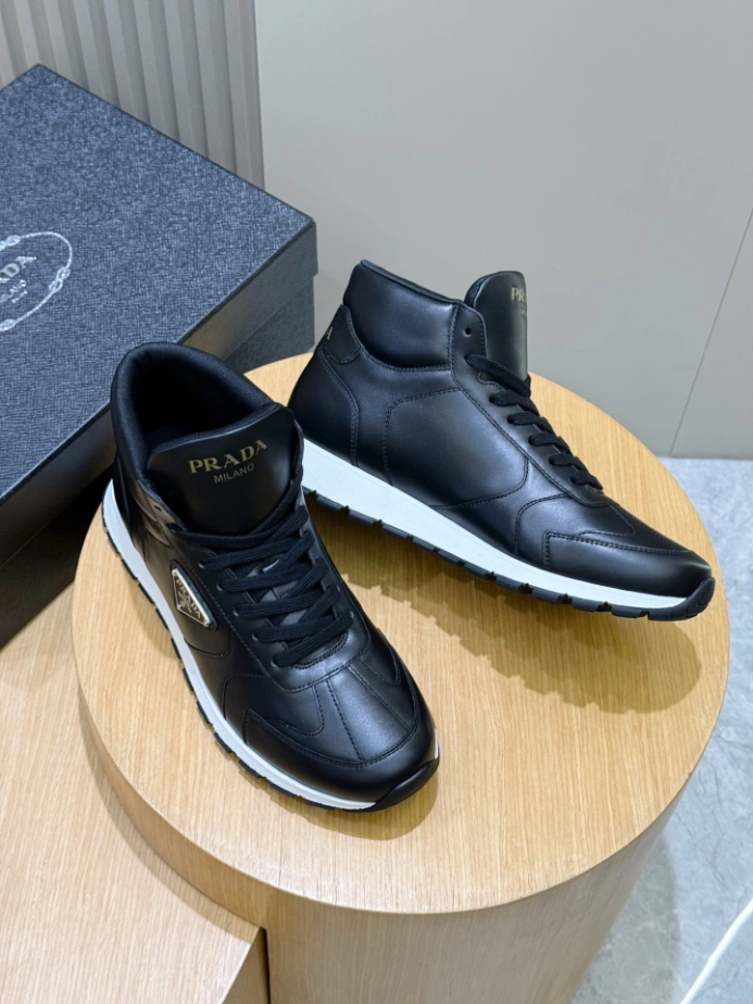 PRADA BRUSHED LEATHER SNEAKERS – PRS072