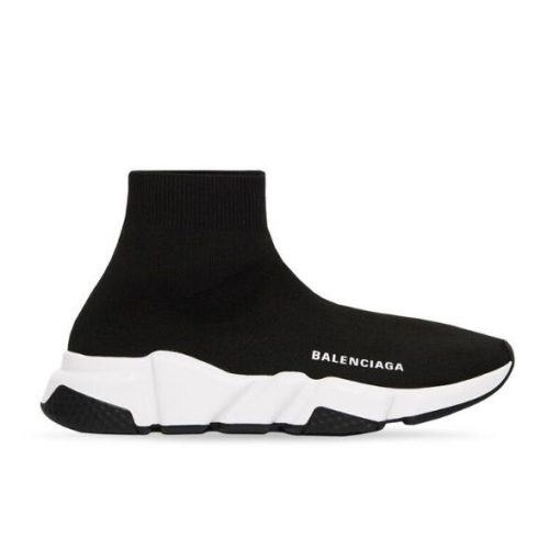 BALENCIAGA SPEED RECYCLED KNIT SNEAKER IN BLACK/WHITE – BLA052