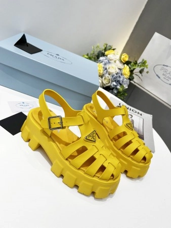 PRADA FOAM SANDALS IN YELLOW RUBBER – PSD006