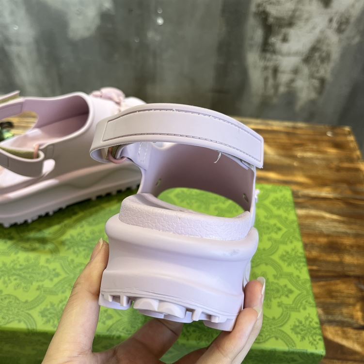 GUCCI WOMEN’S HORSEBIT FLATFORM SANDAL LIGHT PINK RUBBER – GSL018