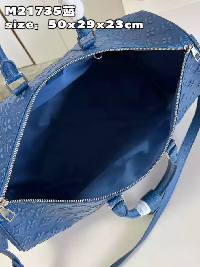 KEEPALL BANDOULIERE 50 DUFFLE BAG IN BLUE – LW360