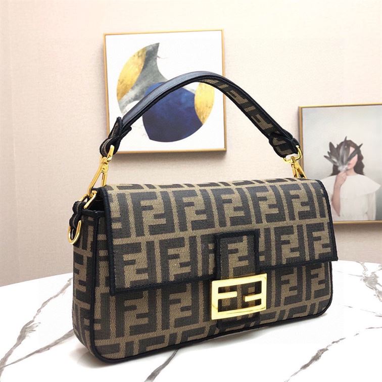FENDI BAGUETTE JACQUARD FF FABRIC BAG –  F001