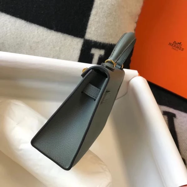 Hermes Kelly Mini II Bag In Vert Amande Epsom Leather GHW – HW114